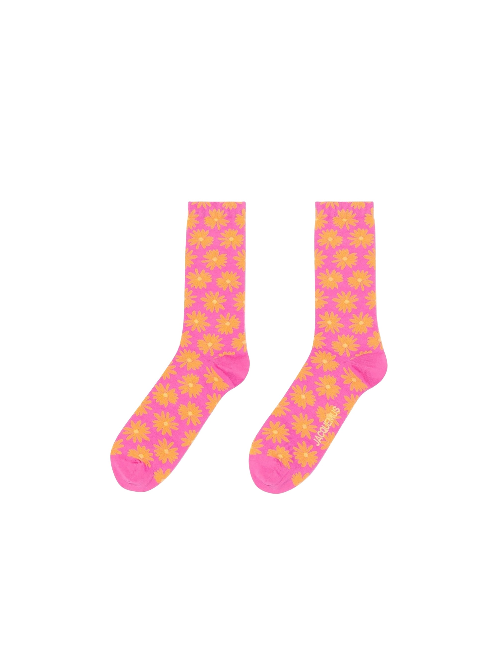 PRINT ORANGE/PINK FLOWERS LES CHAUSSETTES FLEURS