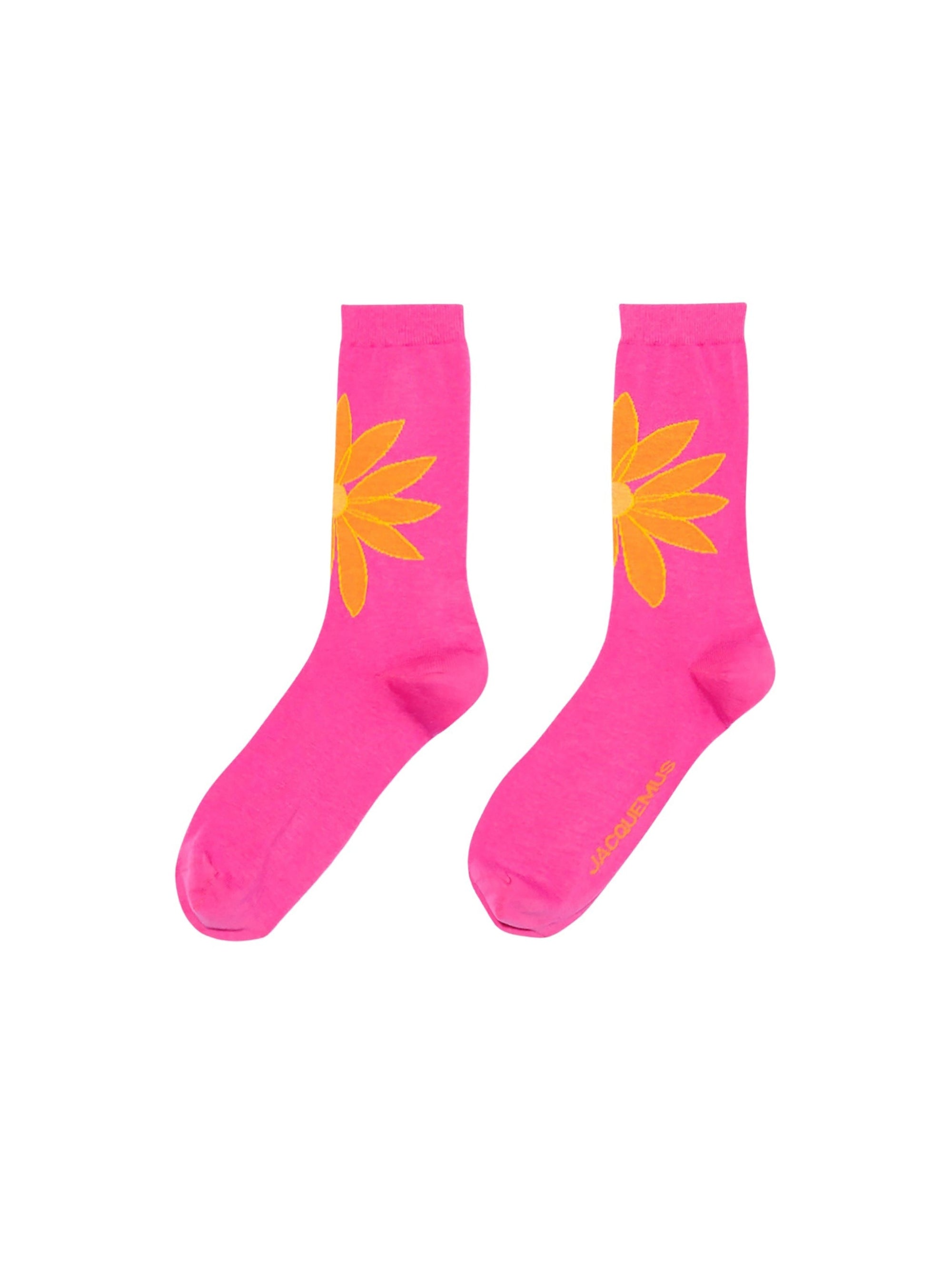 Chaussettes Aqua avec logo - Print Orange Flowers