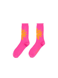 PRINT ORANGE FLOWERS LES CHAUSSETTES AQUA