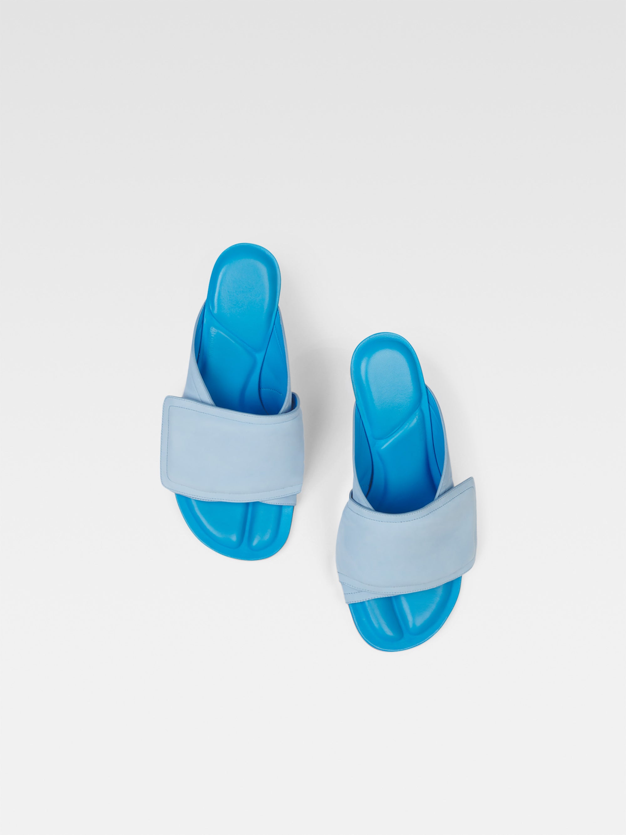 Mules Aqua en cuir - Blue
