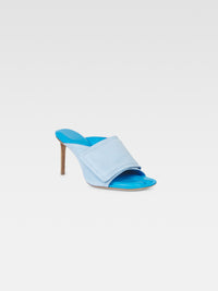 Mules Aqua en cuir - Blue