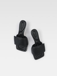Mules Piscine en cuir - Black