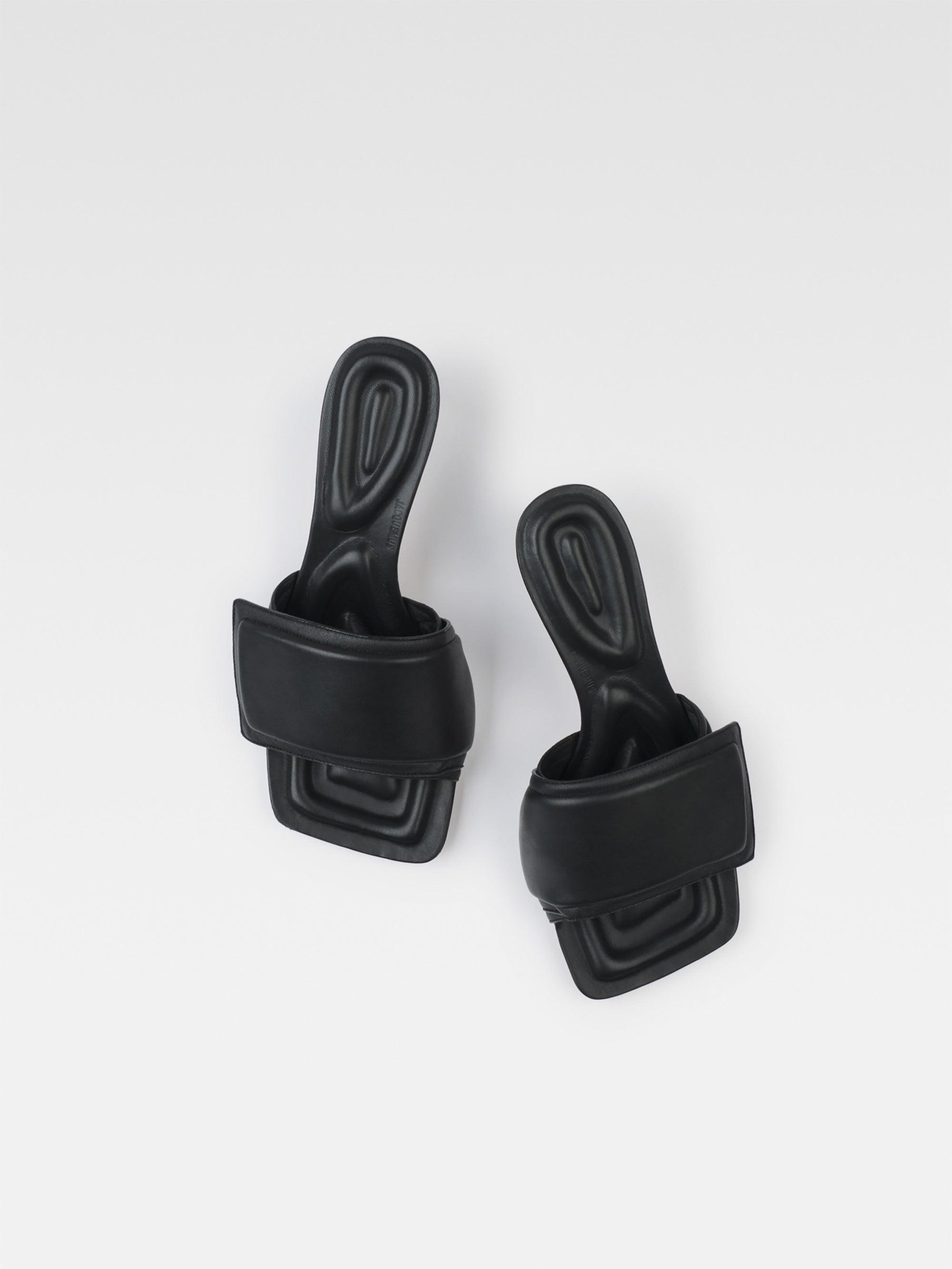 Mules Piscine en cuir - Black
