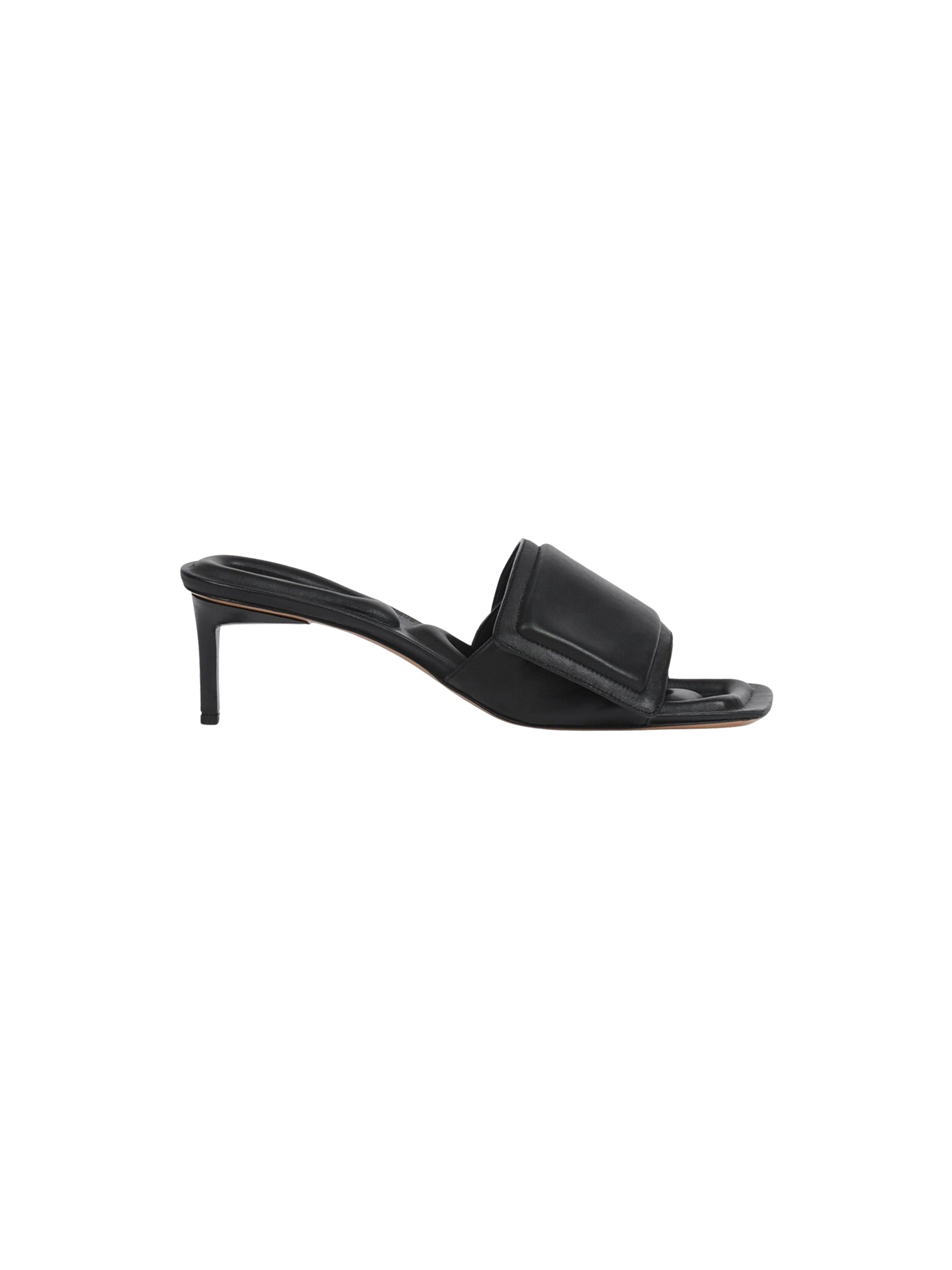 Mules Piscine en cuir - Black