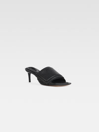 Mules Piscine en cuir - Black