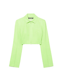 Veste Limao zippée en soie mélangée - Green
