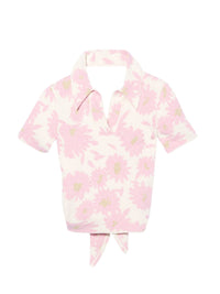 T-shirt court Bagnu dos nu - Jacquard Pink