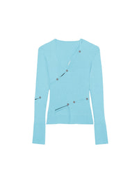 TURQUOISE LE CARDIGAN TORDU