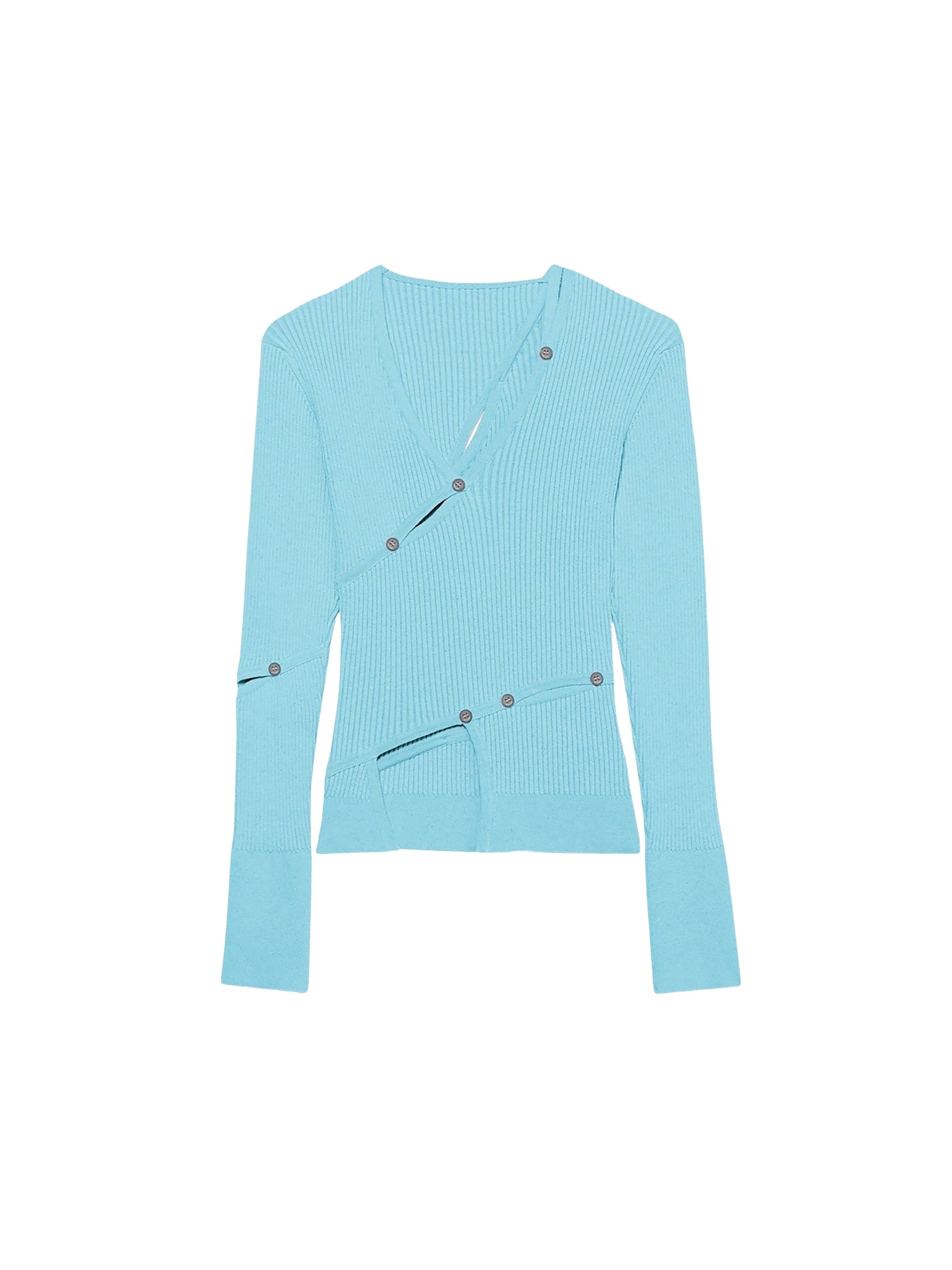 TURQUOISE LE CARDIGAN TORDU