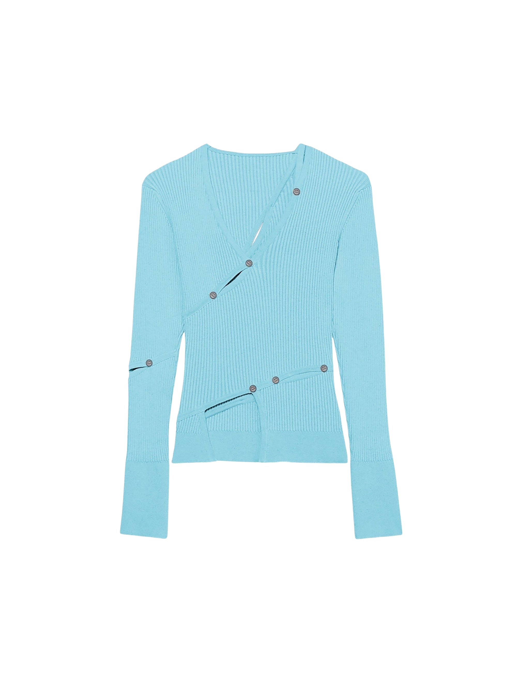 Cardigan Tordu décolleté - Turquoise