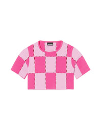 T-shirt court Gelato en maille - Multicolore Pink