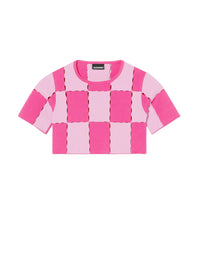 T-shirt court Gelato en maille - Multicolore Pink