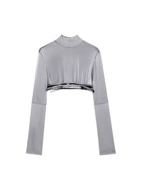 55€ / 1 sold //36 QTY / ST3%   Blouse courte Mentalo - Dark Grey