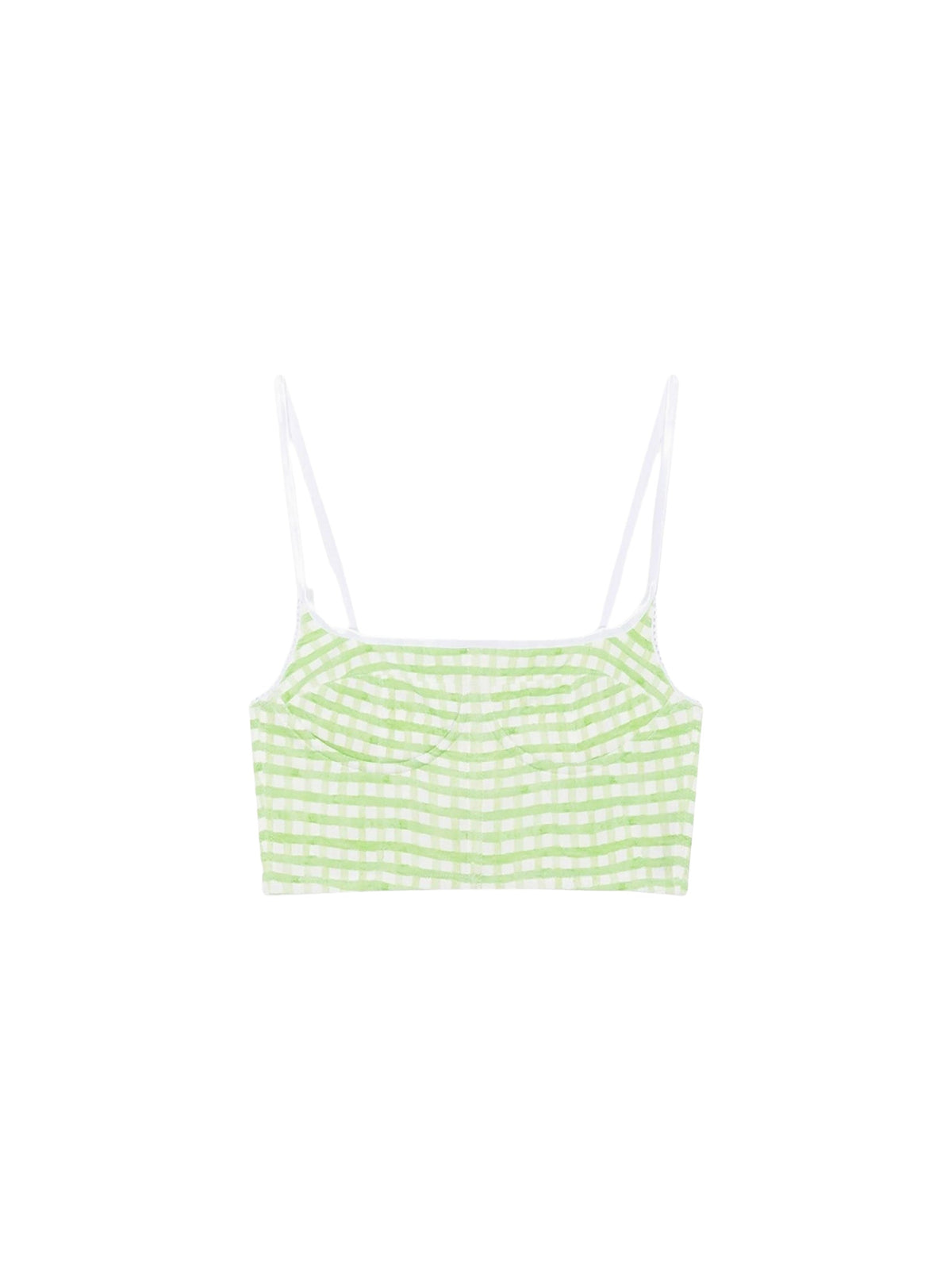 55€ / 1 sold //1 QTY / ST100%   Débardeur Melo à balconnets - Green Checks