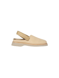 Mules Carré en cuir - Dark Beige