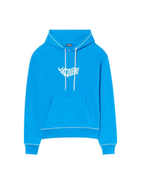 90€ / 1 sold //1 QTY / ST100%   Sweat à capuche Vague - Print Logo Wave Blue