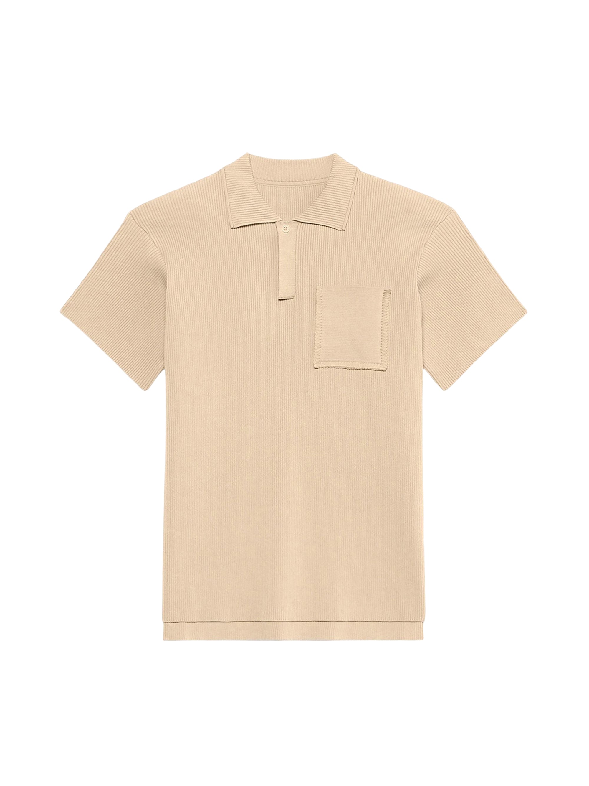 Polo Baunhila en maille côtelé - Beige