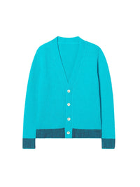 Cardigan Limone bicolore - Turquoise