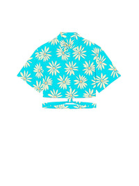 Chemise courte à fleurs - Green & Blue Flowers