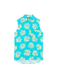 Chemise Frescu sans manches - Green & Blue Flowers