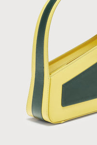 FOREST YELLOW ALBERT S FRAMED mini sac asymétrique en cuir matelassé