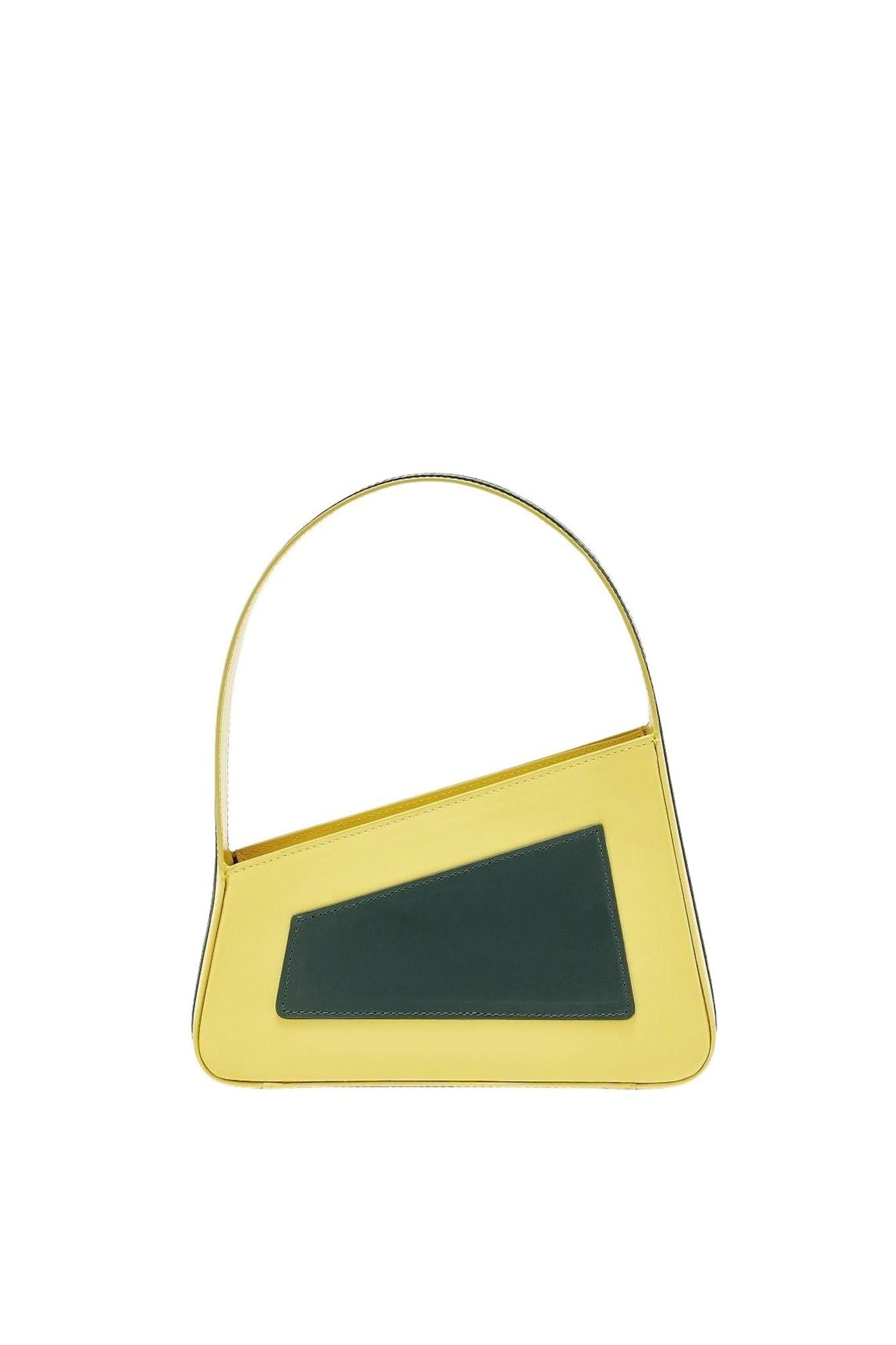 FOREST YELLOW ALBERT S FRAMED mini sac asymétrique en cuir matelassé