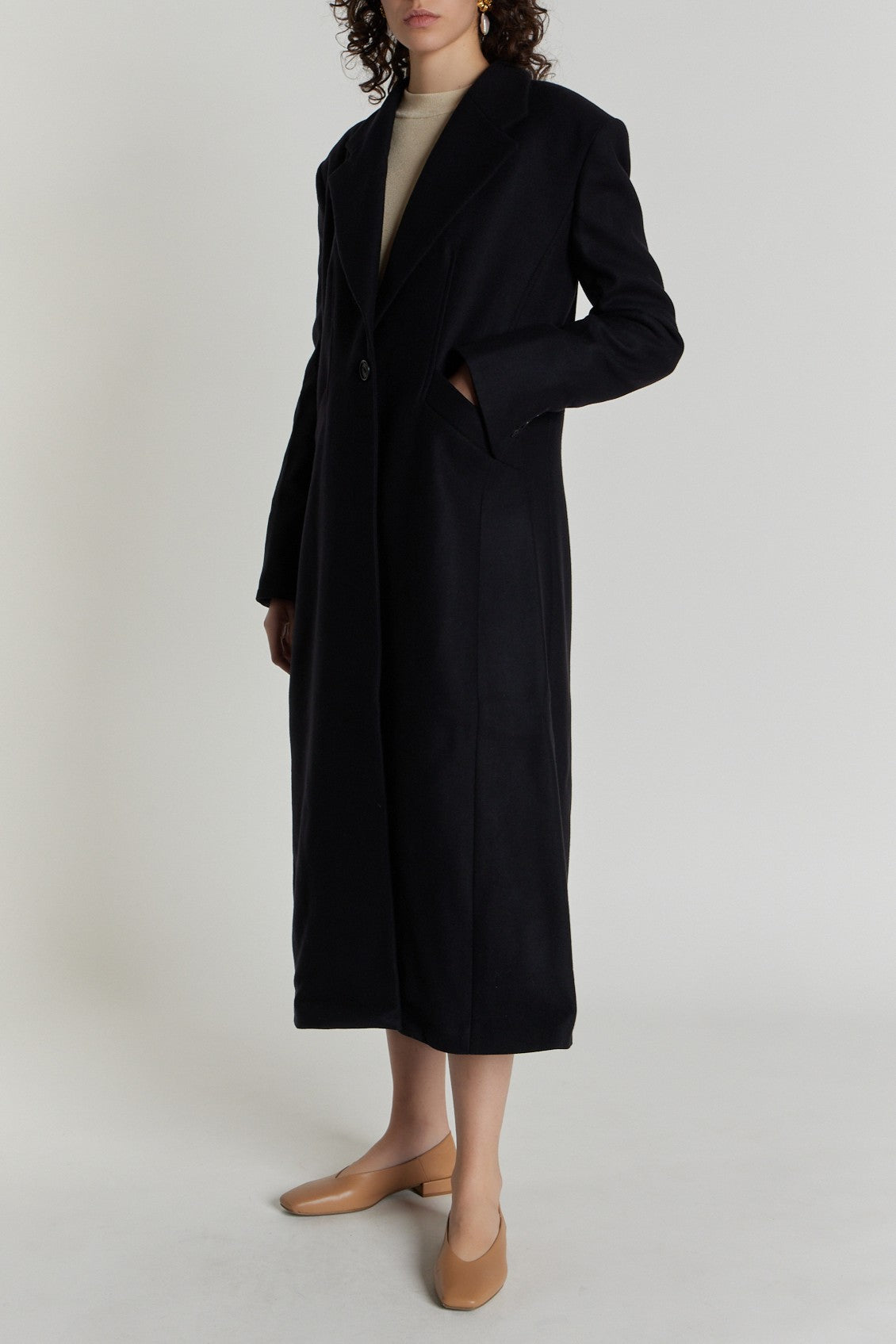 BLACK  BARBARA COAT Manteau en laine oversize