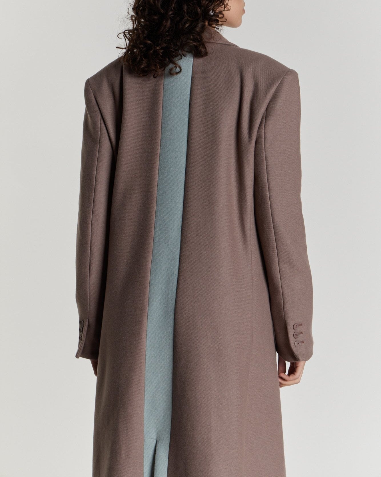 TAUPE  BARBARA COAT Manteau en laine oversize