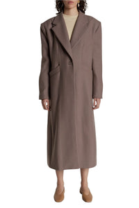 TAUPE  BARBARA COAT Manteau en laine oversize