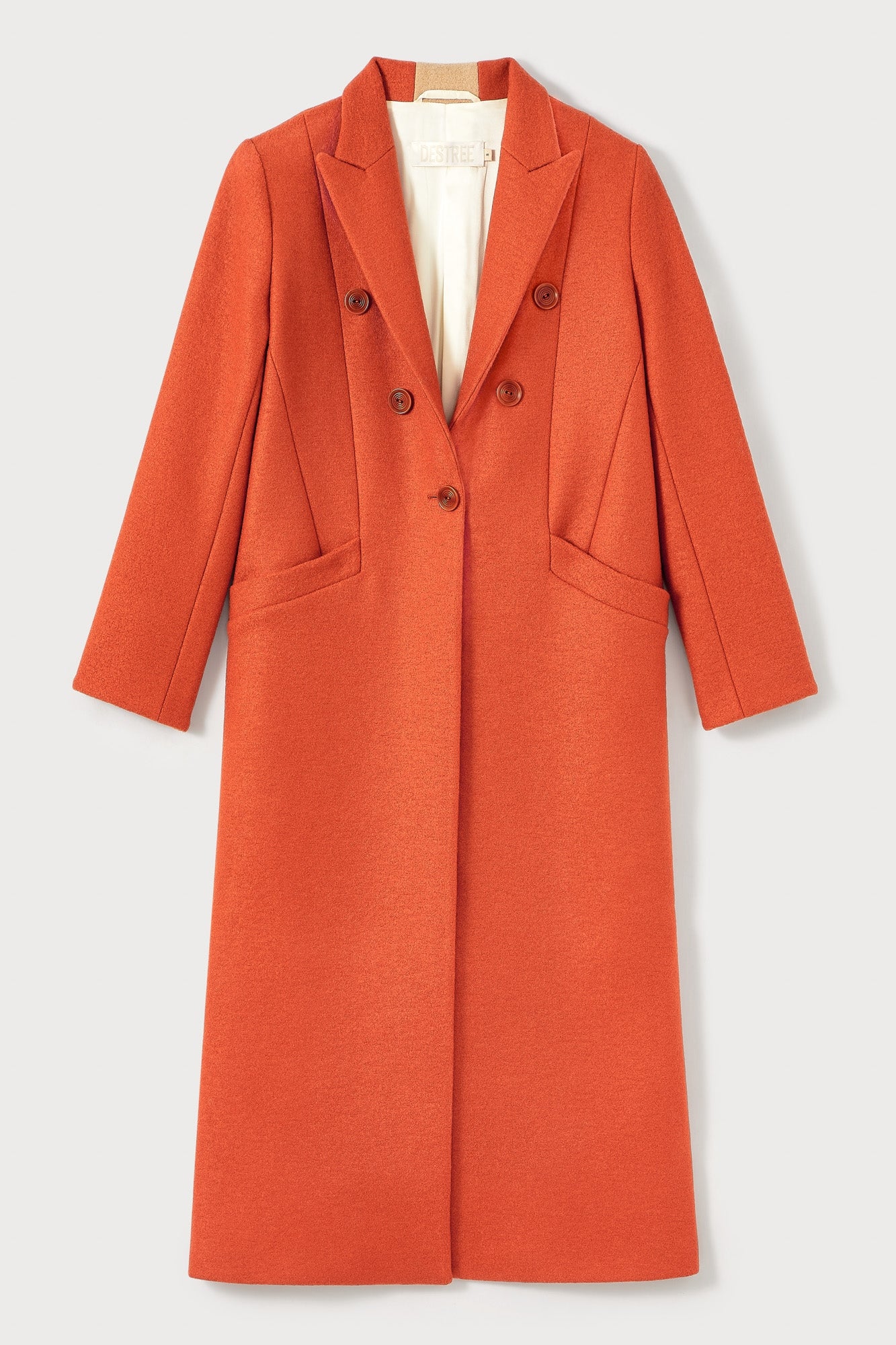 ORANGE BARBARA COAT Manteau en laine oversize