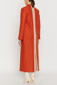 ORANGE BARBARA COAT Manteau en laine oversize