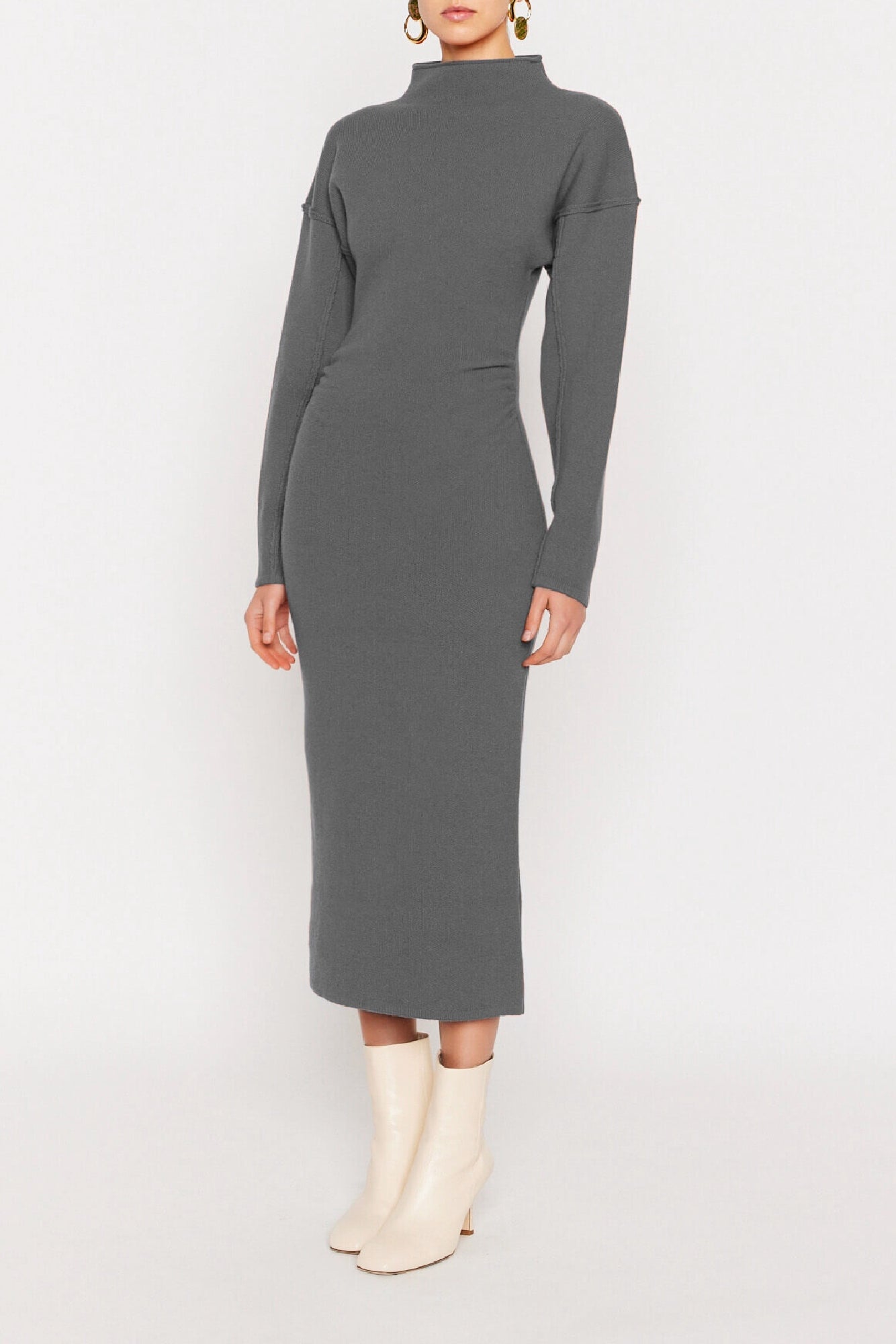 GREY JADÉ DRESS Robe midi en laine