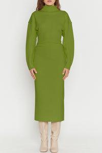 Robe Jadé en laine - Matcha