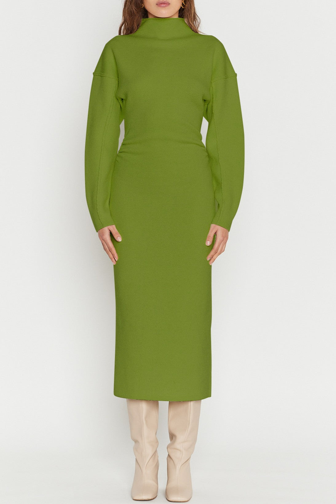 Robe Jadé en laine - Matcha