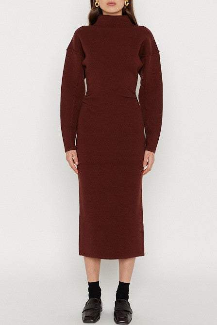 Robe Jadé en laine - Brown
