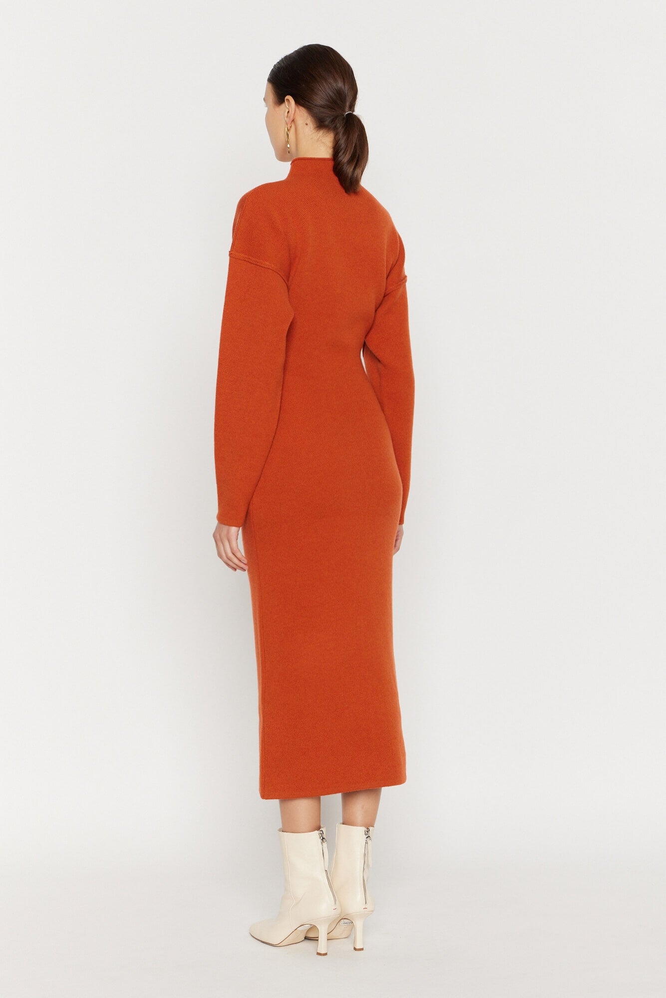 RUST JADÉ DRESS Robe midi en laine