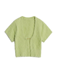 Cardigan en maille Neve à manches courtes - Light Green