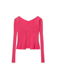 Cardigan Neva à logo métallique en maille - Pink