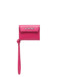 Porte-cartes à logo en cuir - Dark Pink