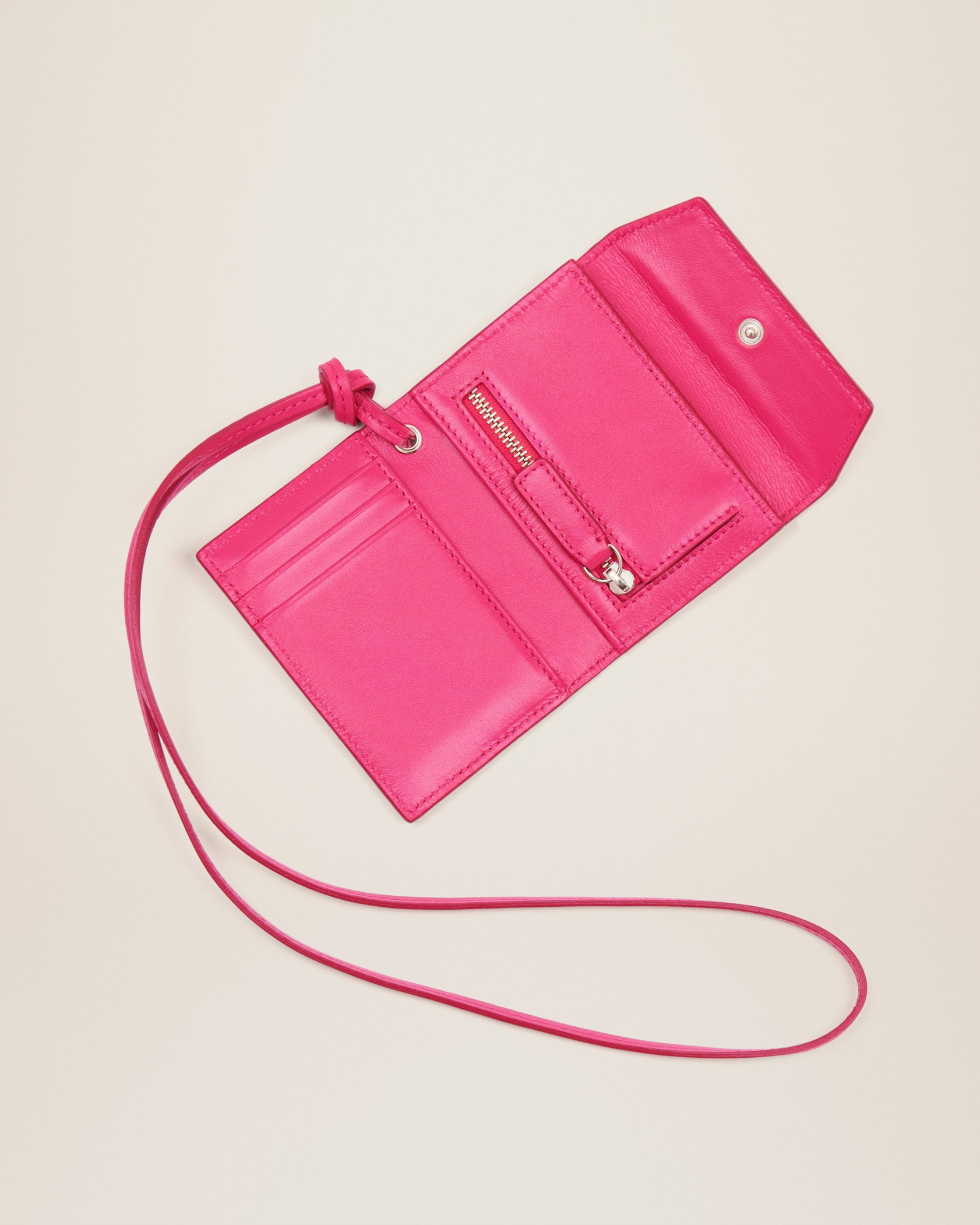 Porte Jacquemus en cuir - Dark Pink
