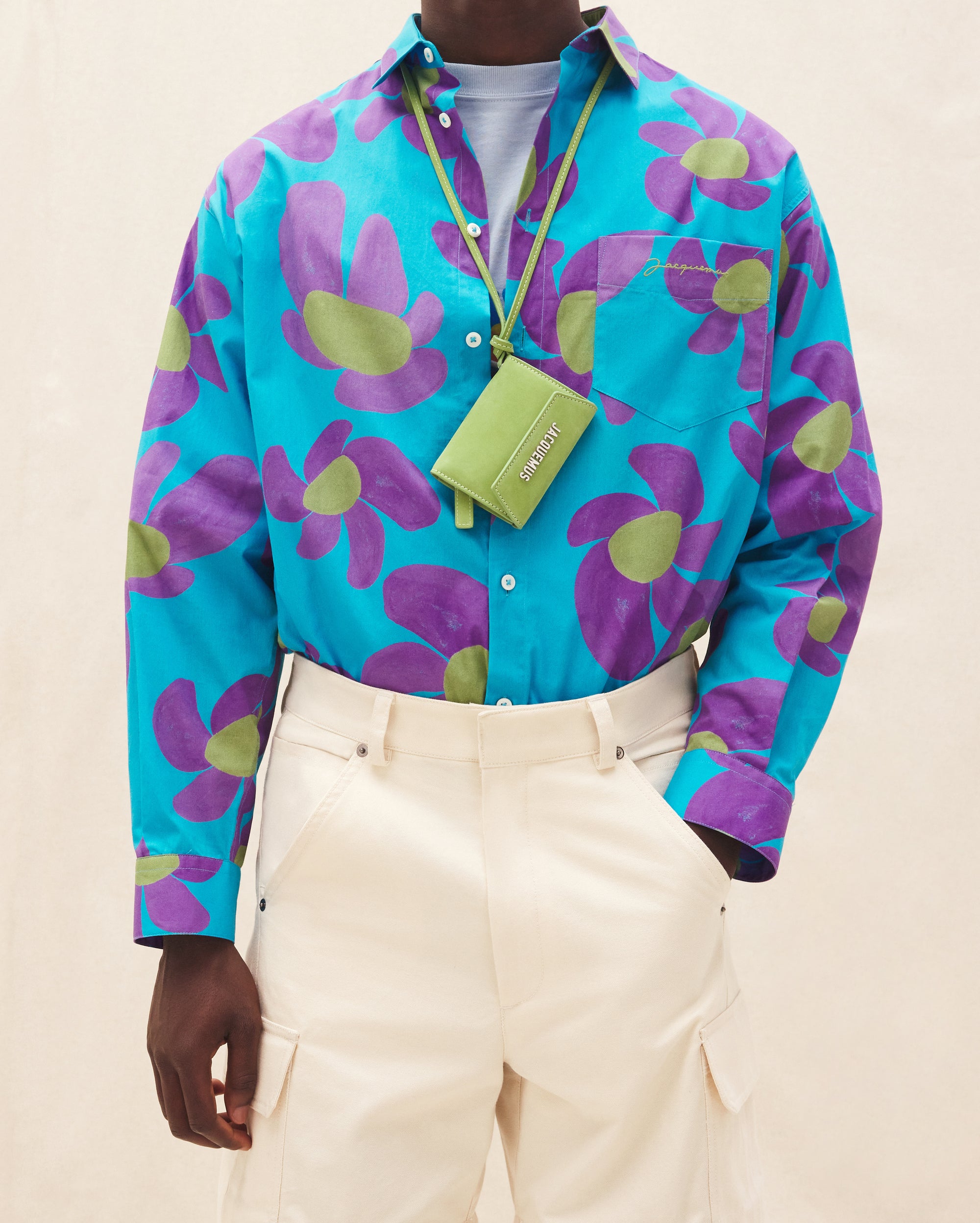 Porte Jacquemus en cuir - Green
