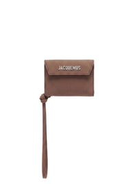 Porte-cartes à logo en cuir - Brown