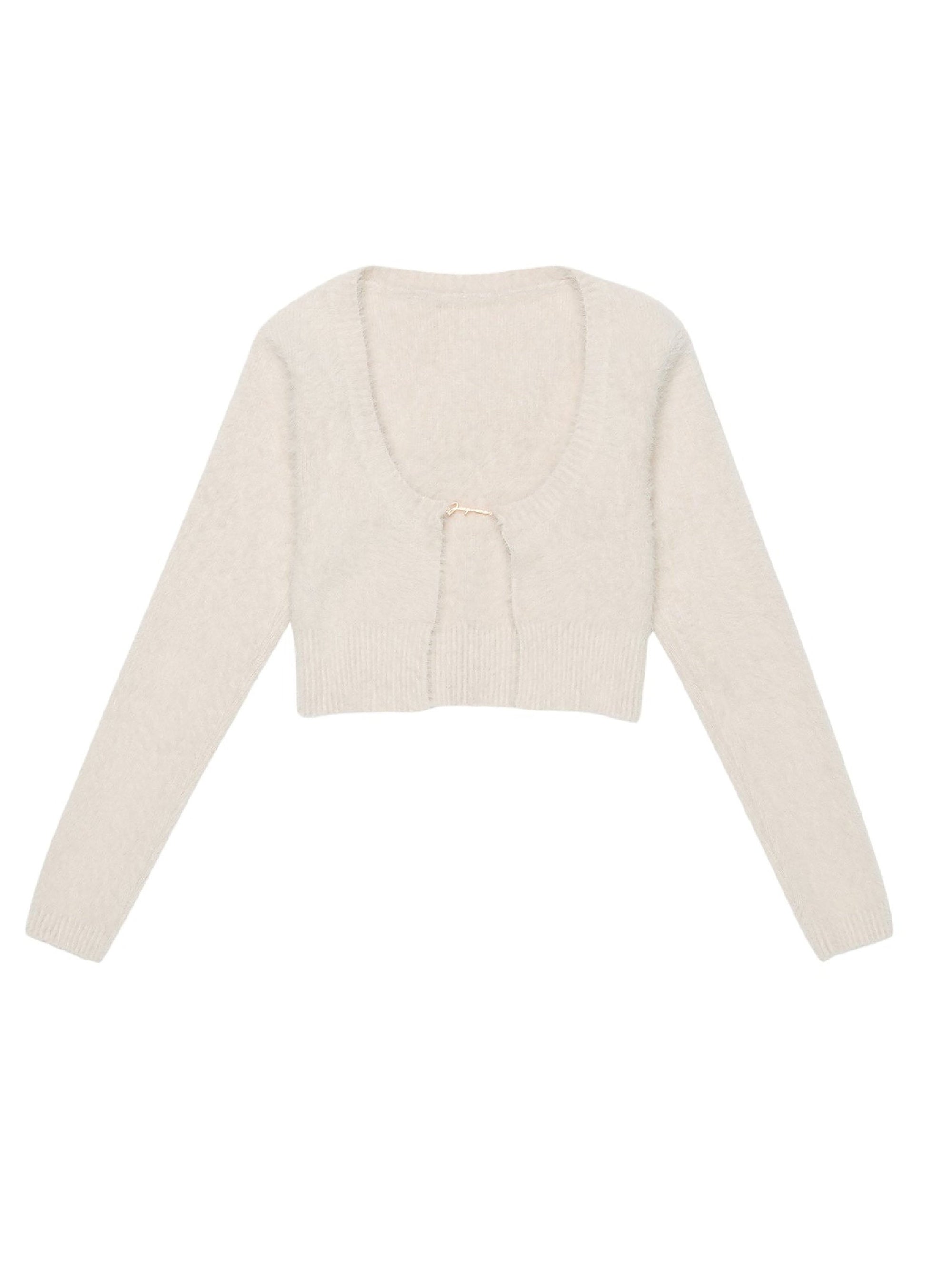 Cardigan Neva avec logo métallique en maille - Off White
