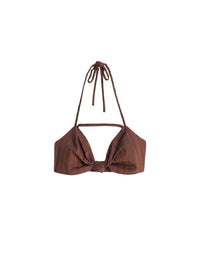 Brassière Tekla x Jacquemus à logo - Brown Stripes