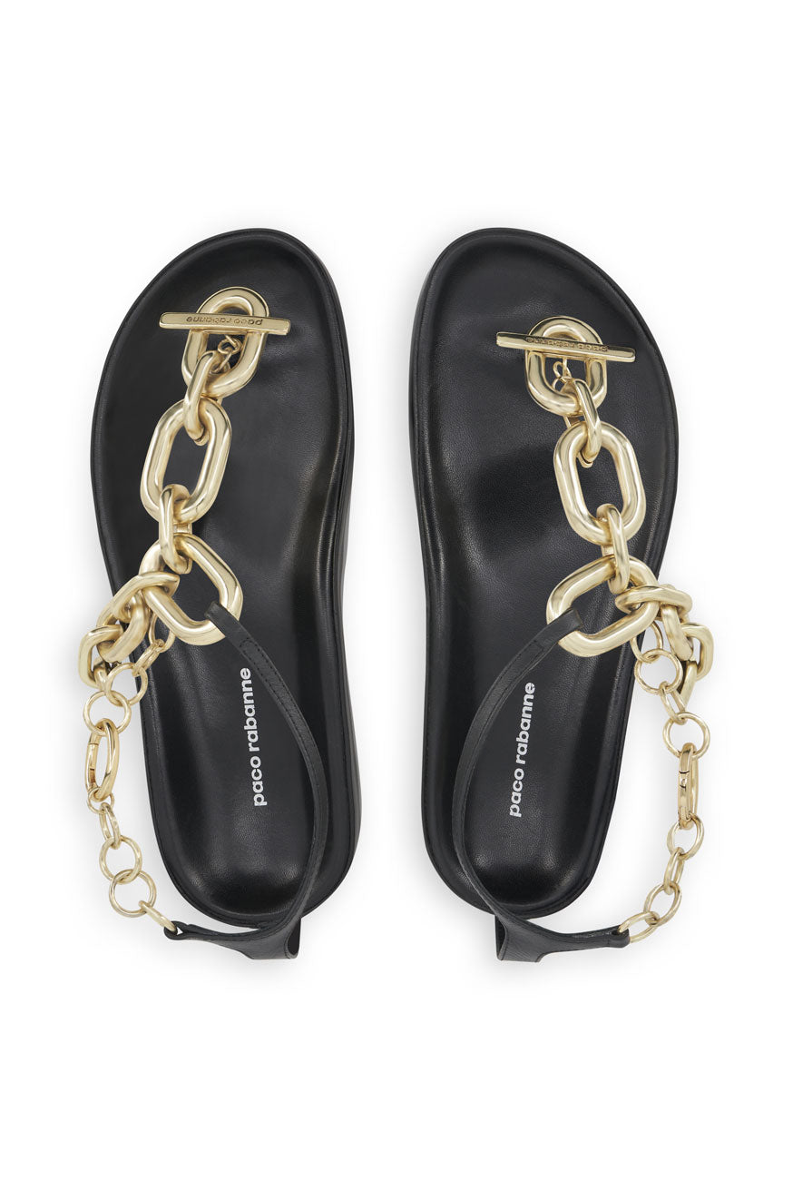 Xl link sandale doré en cuir - Gold