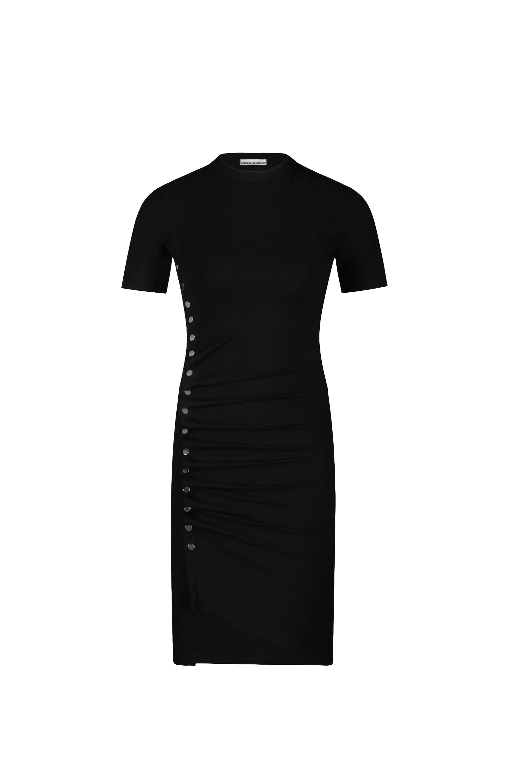 Robe courte drapée à pressions - Black