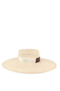 TAUPE BEIGE ANNIE HAT chapeau de paille à larges bords