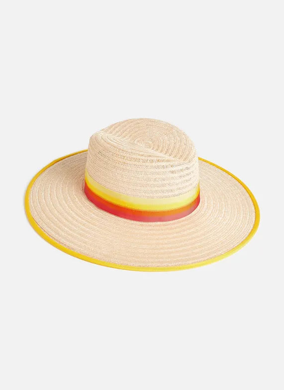 YELLOW CINDY STRAW SUNRISE Chapeau de paille naturelle