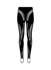 BLACK / BLACK // Sheer spiral leggings