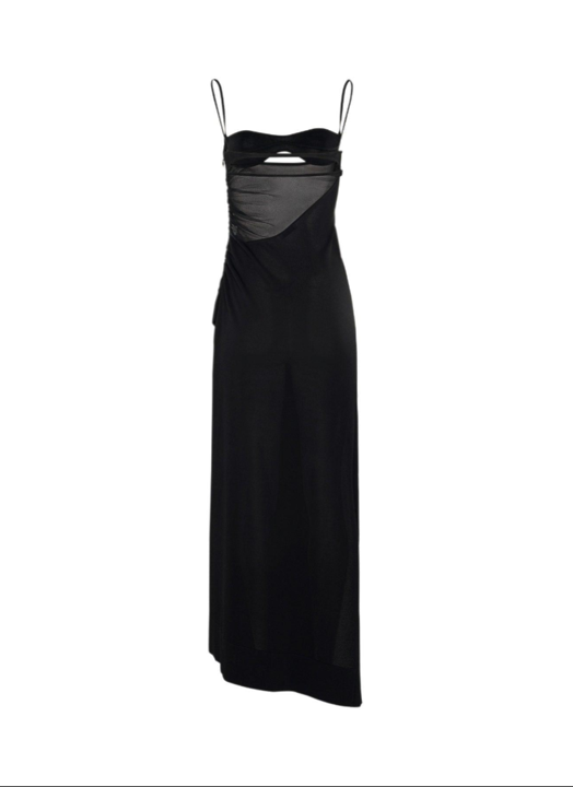 Robe asymétrique en maille - Black